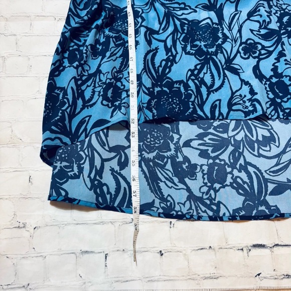 LOFT Long Maxi Dress Women’s Large Blue Hawaiian Tropical Floral Halter Resort - Picture 9 of 9